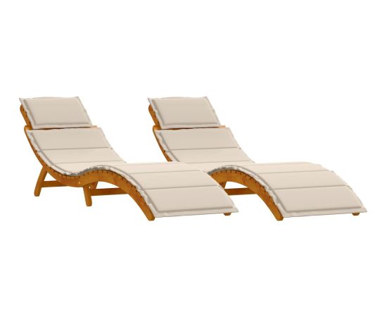 vidaXL Leżak słoneczny Zestaw 2 szt. Brązowy, Kremowy Шезлонги и пляжные стулья