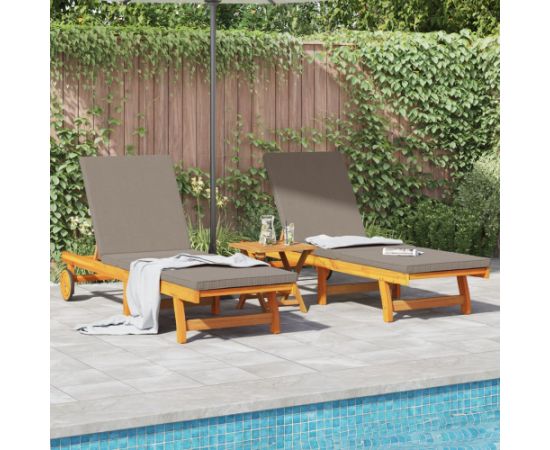 vidaXL Leżanka słoneczna Zestaw 2 Brązowy, Taupe Шезлонги и пляжные стулья