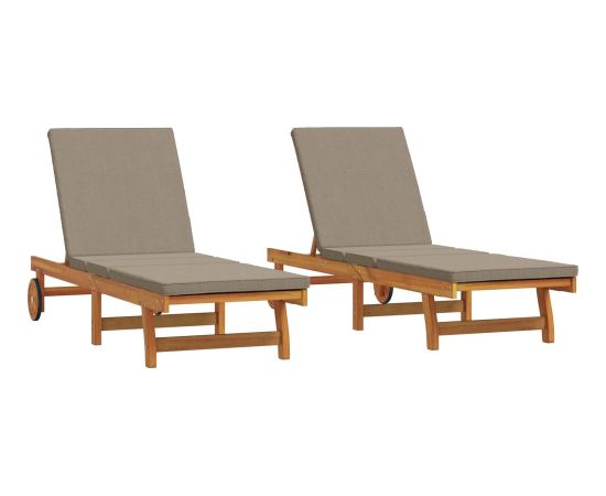 vidaXL Leżanka słoneczna Zestaw 2 Brązowy, Taupe Шезлонги и пляжные стулья