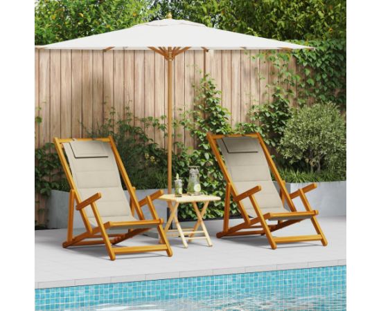 vidaXL Składane krzesła plażowe Zestaw 2 Taupe Шезлонги и пляжные стулья