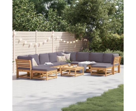 vidaXL 11-częściowy zestaw wypoczynkowy do ogrodu, z poduszkami, akacjowy Dārza mēbeļu komplekti