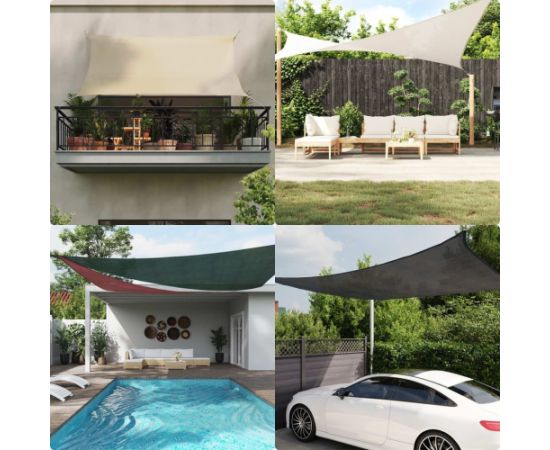 vidaXL Żagiel przeciwsłoneczny, 160 g/m, jasnoszary, 4x4x5,8 m, HDPE Новинки Для дома и сада 
