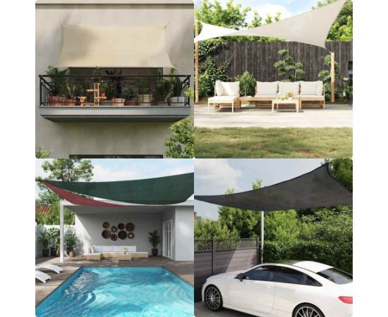 vidaXL Żagiel przeciwsłoneczny, 160 g/m, piaskowy, 4x4x5,8 m, HDPE Jaunumi -Dārzam