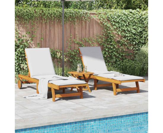 vidaXL Leżaki 2 szt. lite drewno akacjowe Шезлонги и пляжные стулья
