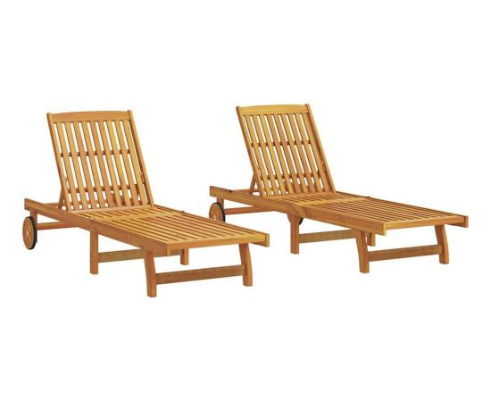 vidaXL Leżaki 2 szt. lite drewno akacjowe Шезлонги и пляжные стулья