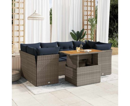 Vidaxl 7-cz. zestaw wypoczynkowy do ogrodu, z poduszkami, szary Dārza mēbeļu komplekti