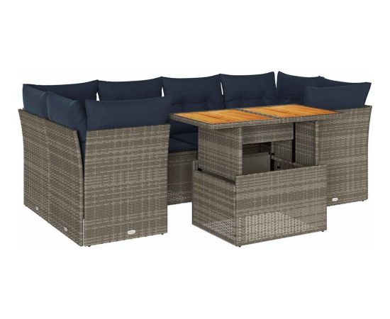 Vidaxl 7-cz. zestaw wypoczynkowy do ogrodu, z poduszkami, szary Dārza mēbeļu komplekti