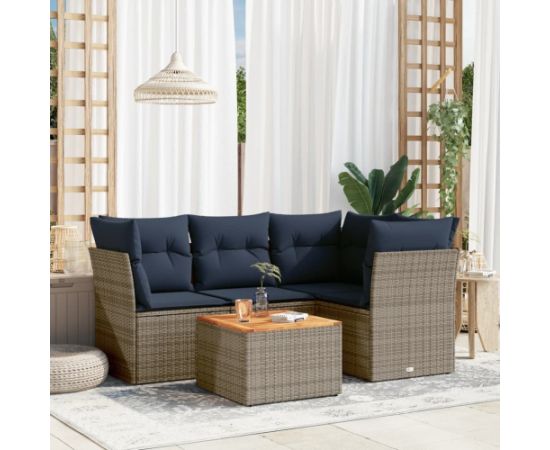 Vidaxl 5-cz. zestaw wypoczynkowy do ogrodu, z poduszkami, szary Dārza mēbeļu komplekti