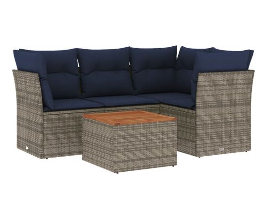 Vidaxl 5-cz. zestaw wypoczynkowy do ogrodu, z poduszkami, szary Dārza mēbeļu komplekti