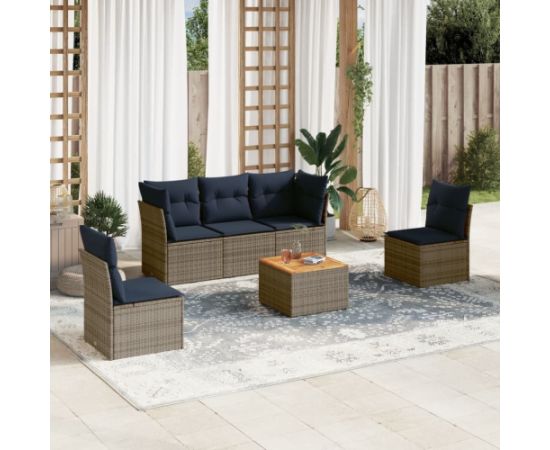 Vidaxl 6-cz. zestaw wypoczynkowy do ogrodu, z poduszkami, szary Dārza mēbeļu komplekti