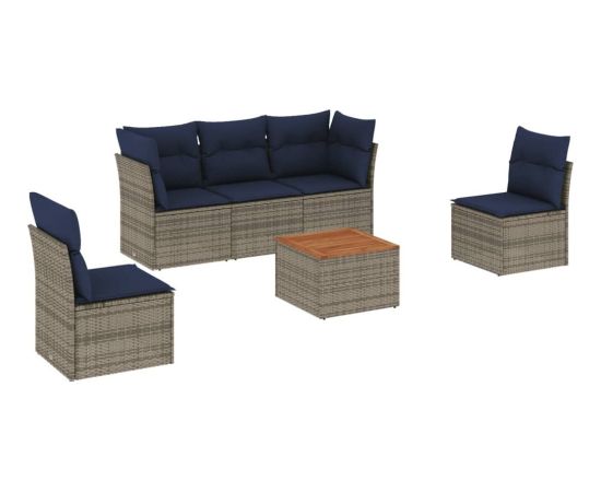 Vidaxl 6-cz. zestaw wypoczynkowy do ogrodu, z poduszkami, szary Dārza mēbeļu komplekti