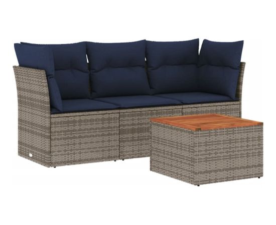 Vidaxl 4-cz. zestaw wypoczynkowy do ogrodu, z poduszkami, szary Dārza mēbeļu komplekti