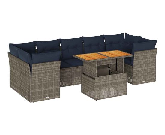 Vidaxl 6-cz. zestaw mebli ogrodowych z poduszkami, szary, polirattan Dārza mēbeļu komplekti