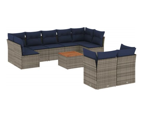 Vidaxl 10-cz. zestaw wypoczynkowy do ogrodu, z poduszkami, szary Dārza mēbeļu komplekti