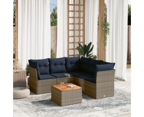 Vidaxl 6-cz. zestaw wypoczynkowy do ogrodu, z poduszkami, szary Dārza mēbeļu komplekti