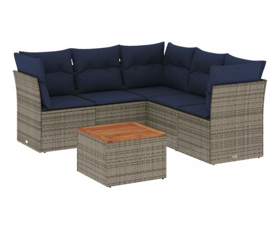 Vidaxl 6-cz. zestaw wypoczynkowy do ogrodu, z poduszkami, szary Dārza mēbeļu komplekti