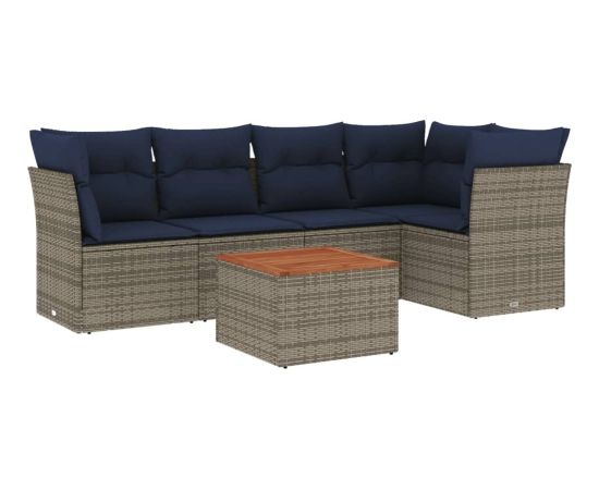 Vidaxl 6-cz. zestaw wypoczynkowy do ogrodu, z poduszkami, szary Dārza mēbeļu komplekti