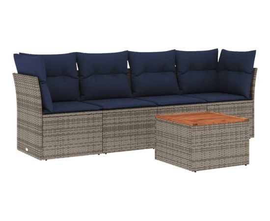 Vidaxl 5-cz. zestaw wypoczynkowy do ogrodu, z poduszkami, szary Dārza mēbeļu komplekti