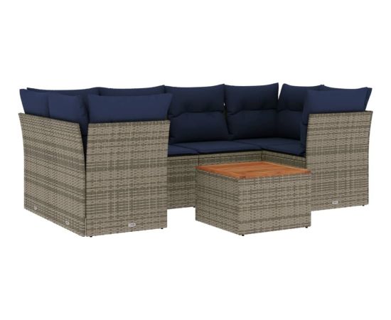 Vidaxl 7-cz. zestaw wypoczynkowy do ogrodu, z poduszkami, szary Dārza mēbeļu komplekti