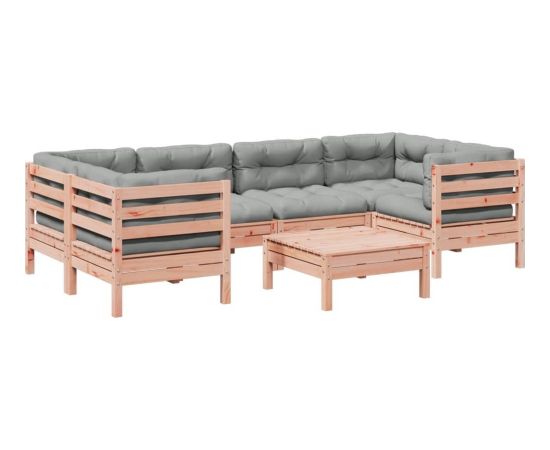 Vidaxl 7-cz. zestaw wypoczynkowy do ogrodu, z poduszkami, daglezja Dārza mēbeļu komplekti