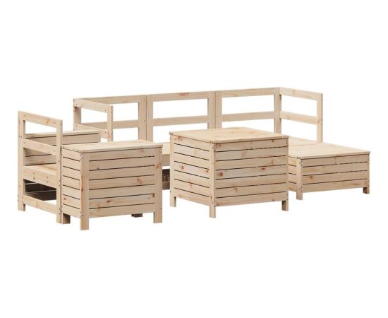 Vidaxl 7-cz. zestaw wypoczynkowy do ogrodu, lite drewno sosnowe Dārza mēbeļu komplekti