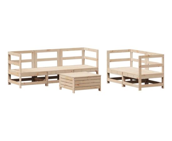 Vidaxl 6-cz. zestaw mebli ogrodowych, lite drewno sosnowe Dārza mēbeļu komplekti