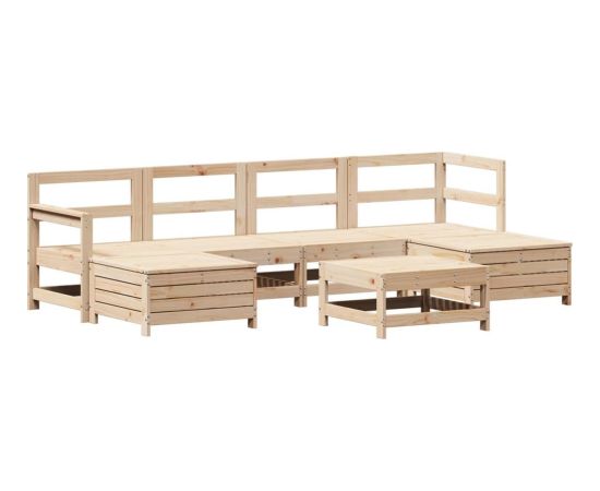 Vidaxl 7-cz. zestaw wypoczynkowy do ogrodu, lite drewno sosnowe Dārza mēbeļu komplekti