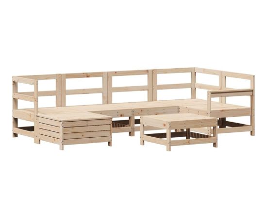 Vidaxl 7-cz. zestaw wypoczynkowy do ogrodu, lite drewno sosnowe Dārza mēbeļu komplekti