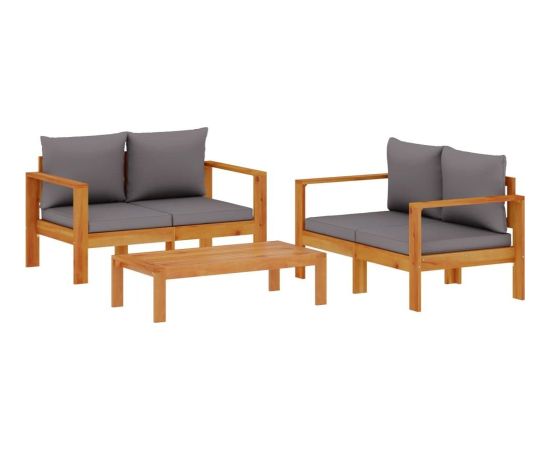 Vidaxl 3-cz. zestaw wypoczynkowy do ogrodu, z poduszkami, akacjowy Dārza mēbeļu komplekti