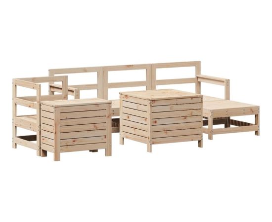 Vidaxl 7-cz. zestaw wypoczynkowy do ogrodu, lite drewno sosnowe Dārza mēbeļu komplekti