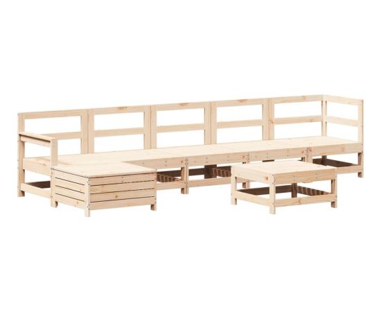 Vidaxl 7-cz. zestaw mebli ogrodowych, lite drewno sosnowe Dārza mēbeļu komplekti