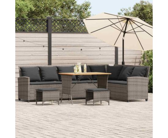 vidaXL 4-częściowy zestaw ogrodowy z poduszkami w kształcie litery L Dārza mēbeļu komplekti