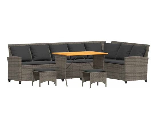 vidaXL 4-częściowy zestaw ogrodowy z poduszkami w kształcie litery L Dārza mēbeļu komplekti