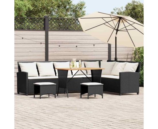 vidaXL 4-częściowy zestaw ogrodowy z poduszkami w kształcie litery L Dārza mēbeļu komplekti