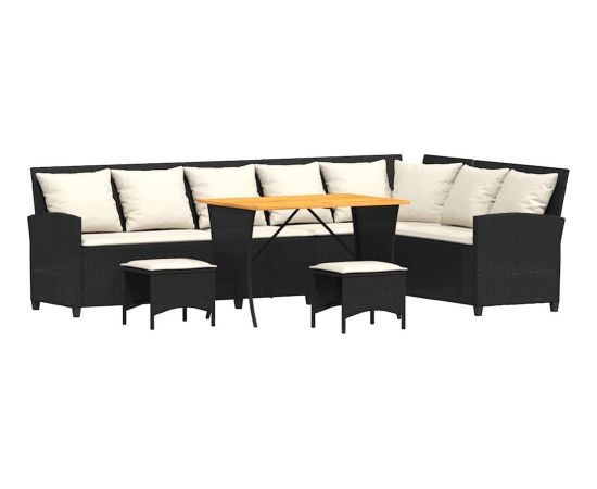 vidaXL 4-częściowy zestaw ogrodowy z poduszkami w kształcie litery L Dārza mēbeļu komplekti