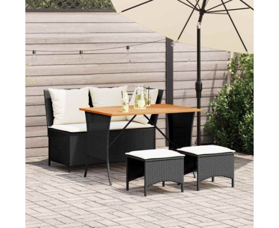 vidaXL 4-częściowy zestaw mebli ogrodowych z poduszkami, polirattan Dārza mēbeļu komplekti