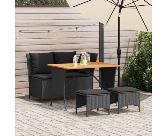 vidaXL 4-częściowy zestaw mebli ogrodowych z poduszkami, polirattan Dārza mēbeļu komplekti