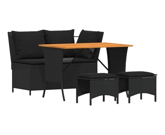 vidaXL 4-częściowy zestaw mebli ogrodowych z poduszkami, polirattan Dārza mēbeļu komplekti