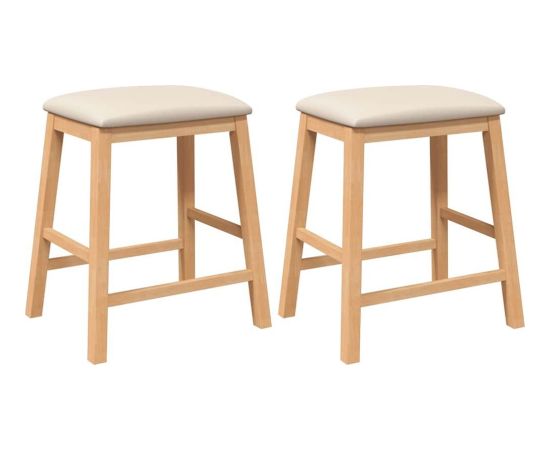 vidaXL Krzesła barowe z poduszkami 2 szt. lite drewno guma Virtuves krēsli