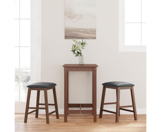 vidaXL Krzesła barowe z poduszkami 2 szt. Brązowe lite drewno gumowe Кухонные стулья