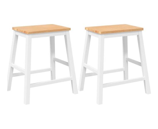 vidaXL Krzesła barowe 2 szt. Białe lite drewno gumowe Кухонные стулья