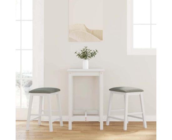 vidaXL Krzesła barowe z poduszkami 2 szt. Białe lite drewno gumowe Кухонные стулья