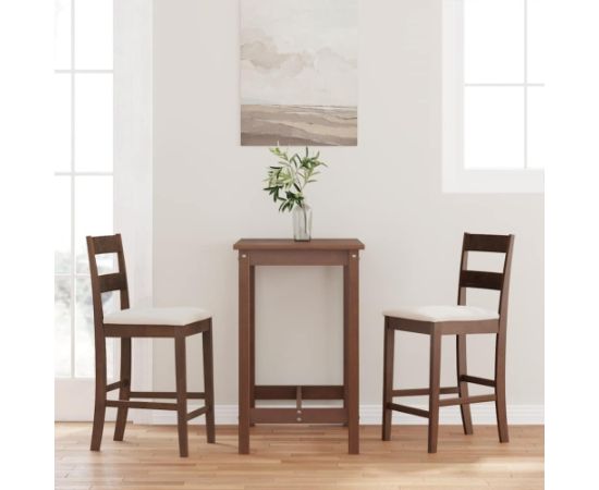 vidaXL Hokery barowe z poduszkami 2 szt. Brązowe lite drewno gumowe Virtuves krēsli