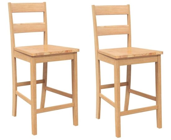 vidaXL Hokery barowe 2 szt. Naturalne drewno lite guma Virtuves krēsli