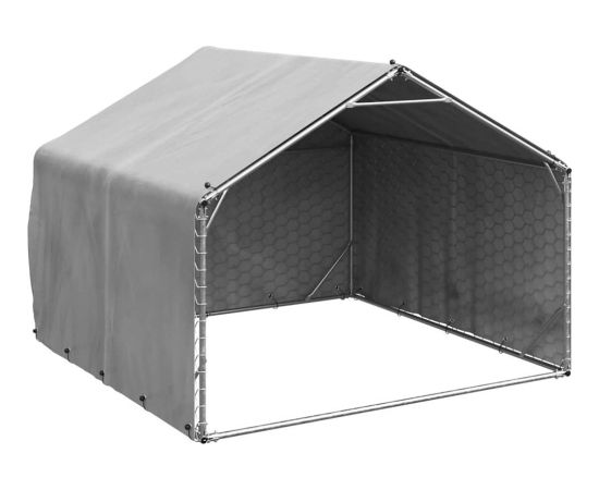 vidaXL Zewnętrzna buda dla psa z pokrowcem 2x2x1,5 m Stal ocynkowana Guļvieta mājdzīvniekiem