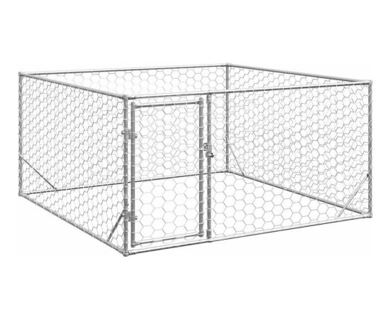 vidaXL Zewnętrzna buda dla psa z drzwiami 2x2x1 m Stal ocynkowana Guļvieta mājdzīvniekiem