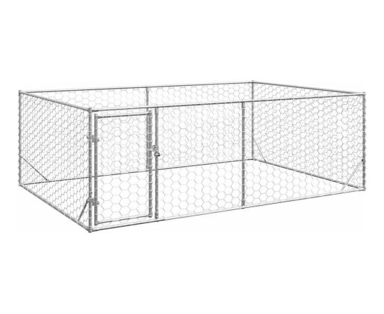 vidaXL Zewnętrzna buda dla psa z drzwiami 3x2x1 m ocynkowana stal Guļvieta mājdzīvniekiem