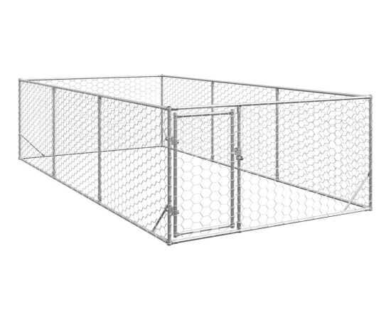 vidaXL Zewnętrzna buda dla psa z drzwiami 2x4x1 m Stal ocynkowana Guļvieta mājdzīvniekiem