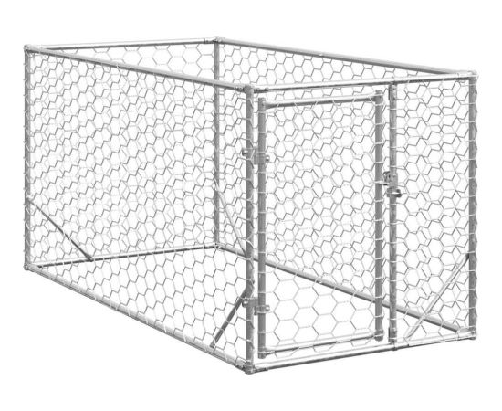 vidaXL Zewnętrzna buda dla psa z drzwiami 2x1x1 m Stal ocynkowana Guļvieta mājdzīvniekiem