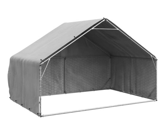 vidaXL Zewnętrzna buda dla psa z pokrowcem 3x2x1,9 m Stal ocynkowana Guļvieta mājdzīvniekiem